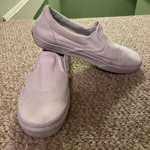 Vans Unisex White Classic Slip-On Shoes Men's Size 7/Women's Size 8.5 (Good)